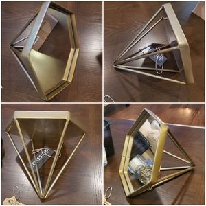NEW Gold Geo Hexagon Table Mirror
